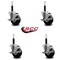 Service Caster 3.5'' Phenolic Swivel 3/4'' Expanding Stem Caster Set with Brake, 4PK SCC-EX20S3514-PHS-TLB-34-4 - alternate 4